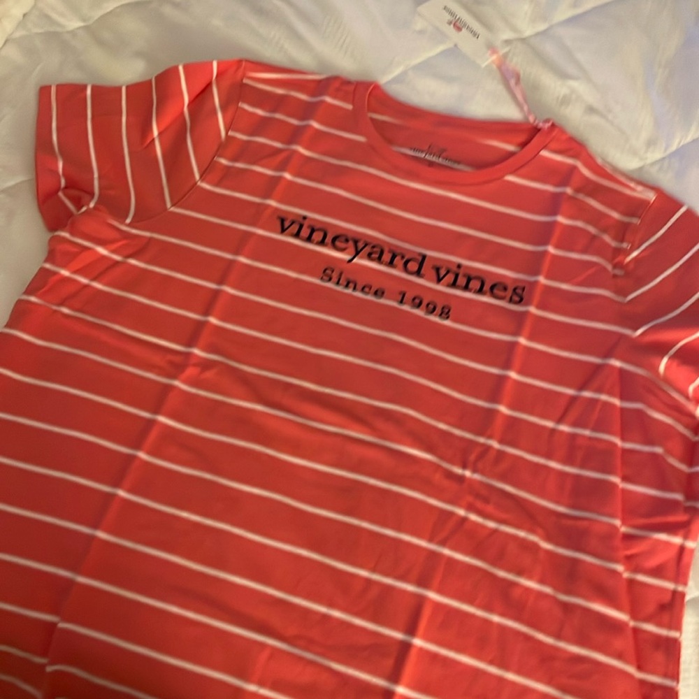 Peach and white t shirt